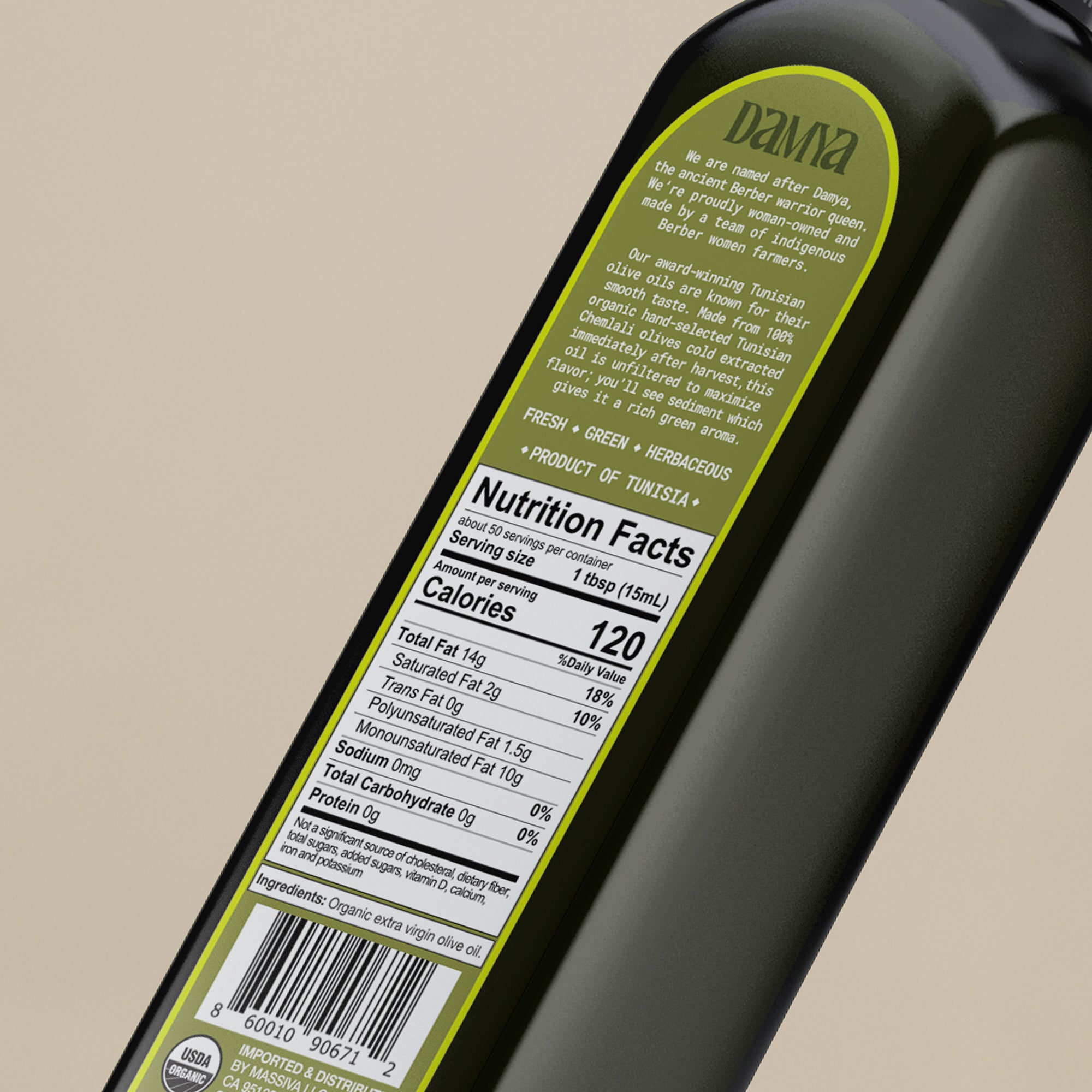 Damya Unfiltered Organic Extra Virgin Olive Oil from Tunisia