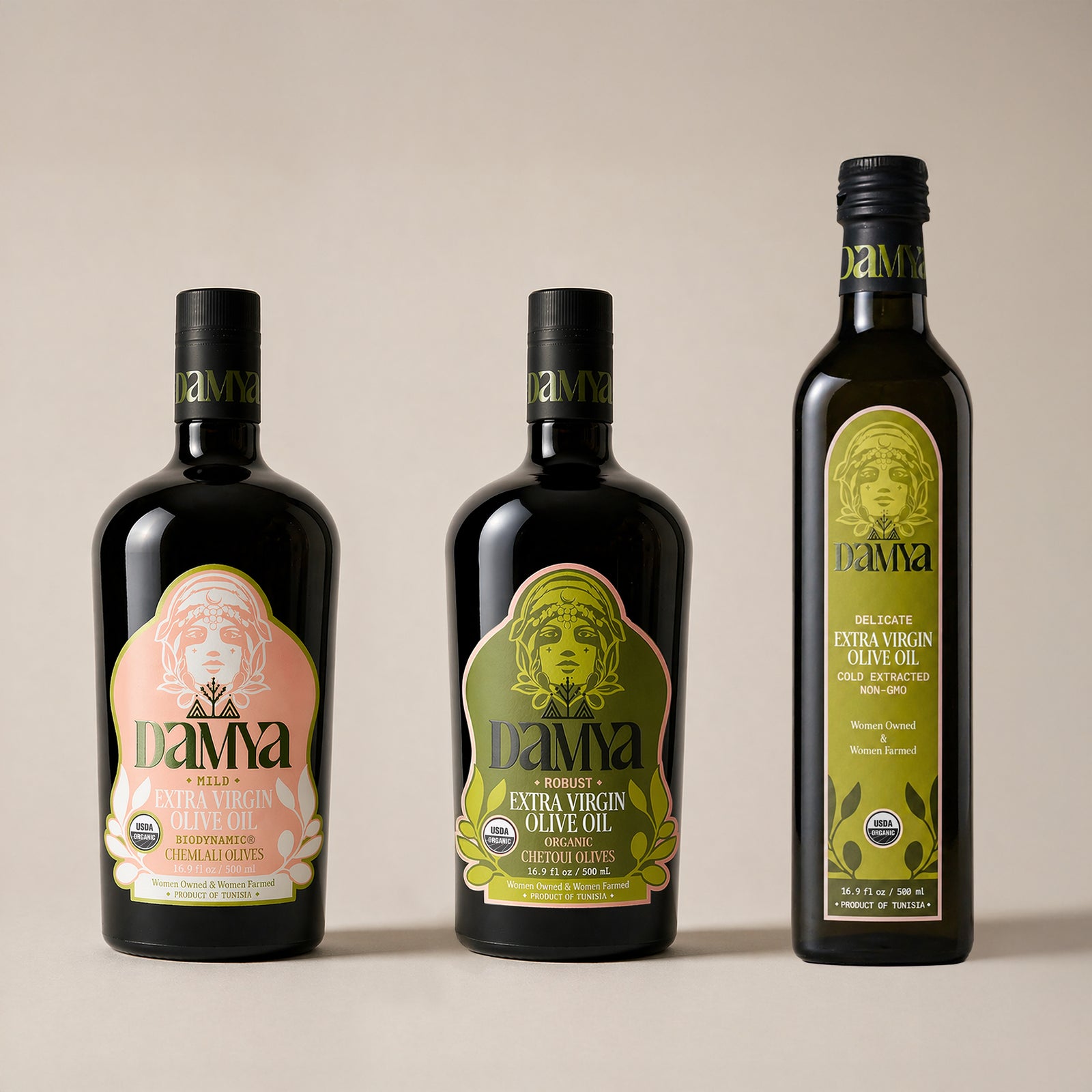 Damya Organic Extra Virgin Olive Oil Trio