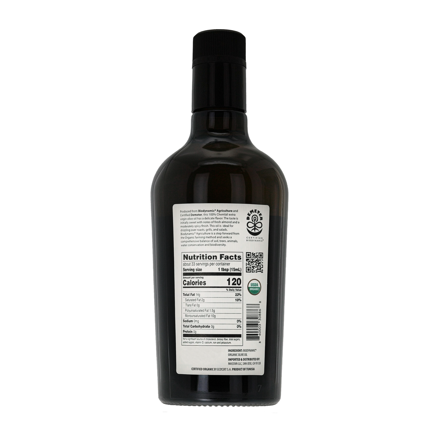 Damya Organic Biodynamic Extra Virgin Olive Oil Back